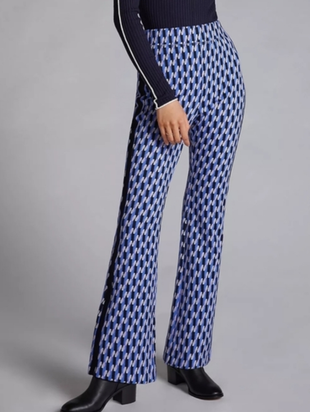 Anthropologie Maeve Purple Ponte Flare Pants